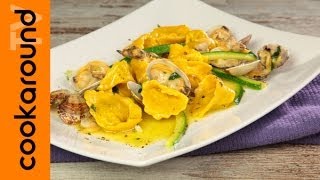 Ravioli di gamberi con vongole e zucchine [upl. by Teferi]