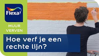 Rechte lijn verven op de muur in 3 stappen  Flexa verf [upl. by Kilan]