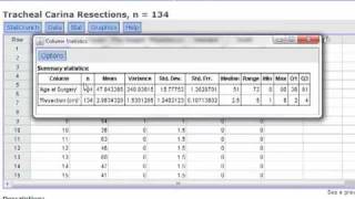 Calculating Summary Statistics in StatCrunch [upl. by Einnol]