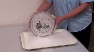 Perth Mint Strikes 10 Kilo Silver Bullion Coin [upl. by Nosyerg168]