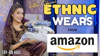 Latest AMAZON ETHNIC WEAR Haul  Tryon  Honest Review  gimaashi [upl. by Shenan]