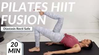 Postnatal Pilates HIIT Workout  20 Minute Postpartum Workout Cardio  Toning [upl. by Rovaert89]