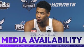 Hornets vs Bucks Brandon Miller Postgame Media Availability  2292024 [upl. by Lletniuq817]