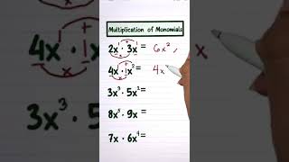 Multiplication of Monomials ‼️💯 Math [upl. by Nipha]