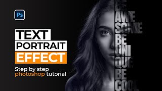 Text Portrait effect  Photoshop Tutorial [upl. by Rexana]