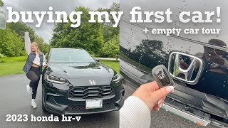 BUYING MY FIRST CAR 🚙 test driving empty car tour  2023 Honda HRV  Charlotte Pratt [upl. by Lyrej]