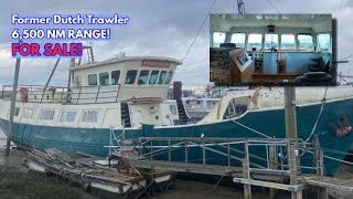 £125k Retired Dutch Steel LIVEABOARD TRAWLER For Sale [upl. by Trin]