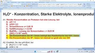 V1 pH Wert berechnen Starke Elektrolyte Aufgaben Beispiele Ionenprodukt [upl. by Sheilah204]