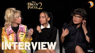 Hocus Pocus 2  Lilia Buckingham Whitney Peak amp Belissa Escobedo  Interview [upl. by Rabma]