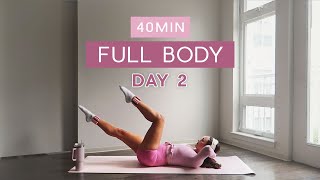 Day 2  1 Month Pilates Plan  40MIN ‘hourglass’ full body pilates  no equipment or repeats [upl. by Eiddet205]