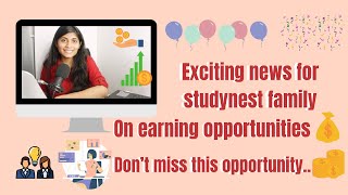 Dont miss this Opportunity to earn money online  StudyNest [upl. by Elatnahs]