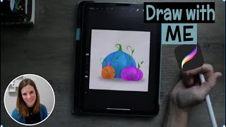 Draw with Me  PUMPKINS  PROCREATE [upl. by Auop]