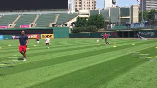 Yan Gomes Cleveland Indians host PLAY clinic to promote healthy lifestyle for kids [upl. by Milty]