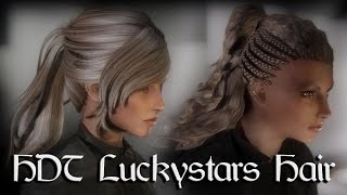 Skyrim Mods  HDT Luckystars Hair [upl. by Blessington]