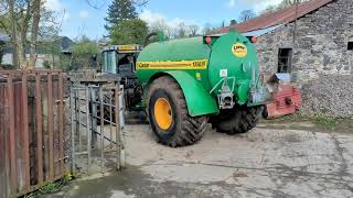 MF6180 and conor tanker moving slurry [upl. by Ahsenyt]