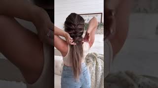 Fish ponytail braid hairstyle hairstyles hair viralvideo viralvideo trending youtubeshorts [upl. by Rehtaeh]