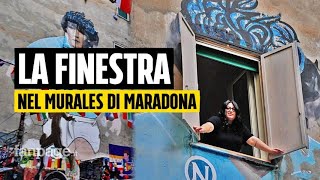 Cosa c’è dietro la finestra del murales di Diego Armando Maradona ai Quartieri Spagnoli di Napoli [upl. by Salome]