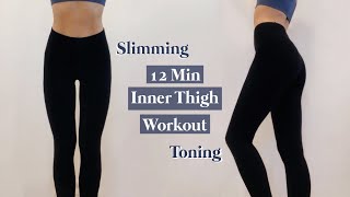 12MIN Inner Thigh Workout knee friendly  SLIMMING TONING ELONGATING [upl. by Eiramana]