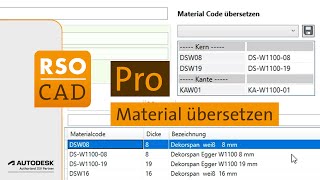 Material übersetzen  RSOCAD [upl. by Gelya]