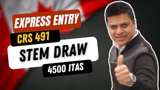 STEM Express Entry Draw  CRS SCORE 491 and 4500 Invites  11 April [upl. by Keheley]