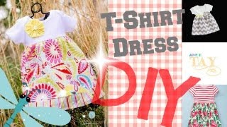 DIY Easy TShirt Dress 2 Minute Tutorials [upl. by Oinegue]