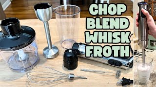 Immersion Blender Whisk Frother  Food Processor IN ONE [upl. by Eniarol594]