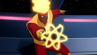 Firestorm Jason Rusch Powers and Fight Scenes  Justice League Crisis On Two Earths [upl. by Ahsenek]