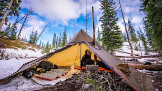 Winter Backpacking In My First Hot Tent  Is a Stove Worth It [upl. by Notrub]