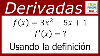 Cómo derivar funciones sin reglas de derivación  Ej 1 [upl. by Drahnreb661]