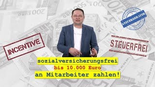 Sozialversicherungsfrei bis 10000 Euro an Mitarbeiter zahlen So gehts [upl. by Kosey]