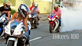 BIKERS 100  Best of Superbikes Sounds Wheelie and Burnout Ultimate Compilation [upl. by Lyall]