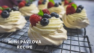 Mini Pavlova Recipe  No talk cooking  Meringue mini cake [upl. by Darice]