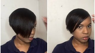 Relaxed Short Hair Routine Molding and Straightening [upl. by Kentiga]