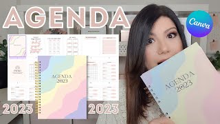 DISEÑA tu propia AGENDA EN CANVA 2023 [upl. by Acker]