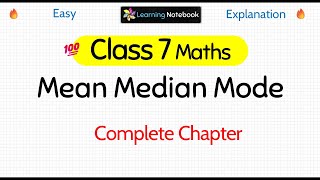 Class 7 Mean Median Mode [upl. by Ochs]