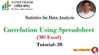 Tutorial 20 Correlation using MS excel  Correlation Analysis [upl. by Enomed771]