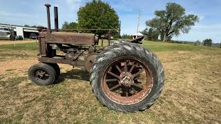 John Deere A Start Up Hand Crank [upl. by Coralyn]