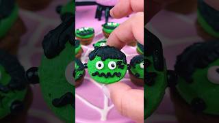 Frankenstein mini cupcakes halloweentreats halloween baking cupcakes dash [upl. by Ainitsirk501]