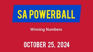 Sa Powerball Results Friday 25 October 2024  Powerball Plus Result [upl. by Gnep]