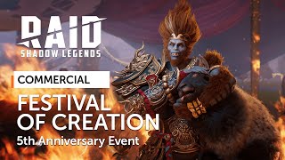 RAID Shadow Legends  5th Anniversary Event  Festival of Creation Official Commercial [upl. by Novonod]