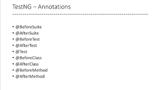 TestNG Annotations [upl. by Elwaine534]