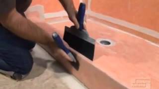 KERDI Membrane Installation over Shower Curb [upl. by Lan127]