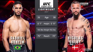 GABRIEL BONFIM VS NICOLAS DALBY FULL FIGHT UFC FIGHT NIGHT 231 [upl. by Nalepka]