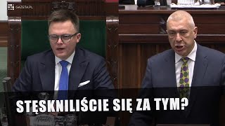 Posłowie PiS zagłuszyli Giertycha i wymusili przerwanie obrad Hołownia bezradny [upl. by Noswad234]