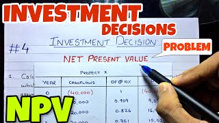 4 Net Present Value NPV  Investment Decision  Financial Management  BCOM  BBA  CMA [upl. by Asli86]