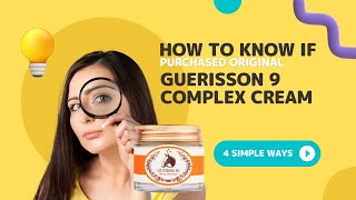 How To Know If You Purchased an Original Guerisson 9 Complex Cream [upl. by Eustache11]