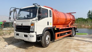 How To Use HOWO 10000Liter Vacuum Suction Truck [upl. by Ayifas]