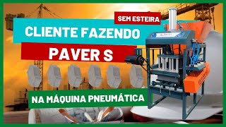 Máquina para Blocos Pneumática fabricando Paver S sem esteira transportadora Atlantica Máquinas [upl. by Moor]