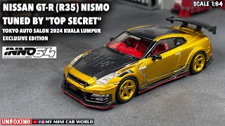 『MY MINI CAR WORLD』UNBOXING INNO64 164 NISSAN GTR R35 NISMO TUNED BY “TOP SECRET” [upl. by Chemosh]