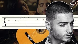 Felices Los 4  Maluma  Guitarra Tutorial  Tablatura [upl. by Venator]